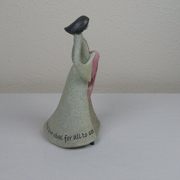 Breast Cancer Ribbon Art Stone Carson Statue Figurine Inspirational Saying Hope - Picture 4 of 11